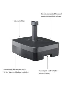 Beo Kunststoff Schirmständer Mit Rollen, 30 Liter, Ca. B41/H40/T49 Cm -Gartenmöbel 1412493 WE IG 001 SchirmstKsAnthrZumFuellenN