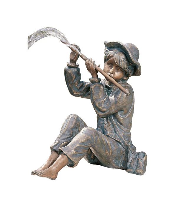 Rottenecker Bronze-Flötenspieler Hans, Wasserspeiend 3 Rottenecker Bronze-Flötenspieler Hans, Wasserspeiend