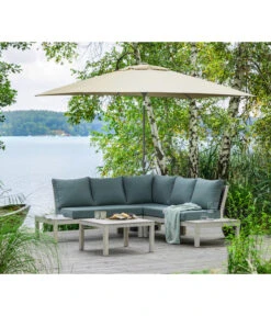 Dehner Sonnenschirm Samos, Rechteckig, Ca. B300/T200 Cm -Gartenmöbel 2408003 WE MO 001 SchirmSamosCremeNeu