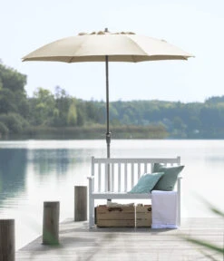 Dehner Sonnenschirm Paros, Rund, Ca. Ø250 Cm 12 Dehner Sonnenschirm Paros, Rund, Ca. Ø250 Cm -Gartenmöbel 2408300 WE MO 001 SchirmparosCremeNeu