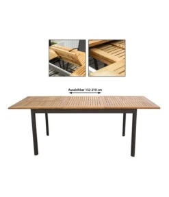 Dehner Teak-Ausziehtisch Colmar, Ca. B152-210/H76/T89 Cm -Gartenmöbel 2785608 WE IG 001 DehnerHolztischCalais