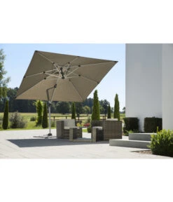 Schneider Premium Ampelschirm Monaco, Granitgrau, Quadratisch, Ca. B300/T300 Cm -Gartenmöbel 2887982 WE MO 001 SchirmMOnaco300x300