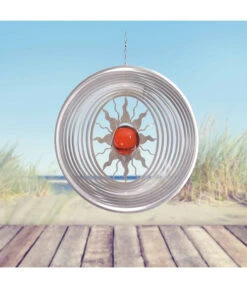 Windspiel Sol Mit Orangener Kugel -Gartenmöbel 2920510 WE MO 002 WindspielSolmitorangerKugelGartendeko