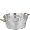 Zink-Wanne Mit Holzgriffen, Rund, Silber 1 Zink-Wanne Mit Holzgriffen, Rund, Silber -Gartenmöbel 323683 323717 WE FS 001 Zinkschalerundsilber