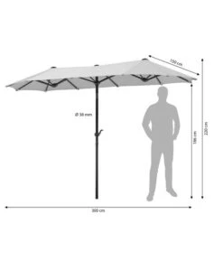 Schneider Classics Sonnenschirm Salerno, Rechteckig, Ca. B300/T150 Cm -Gartenmöbel 4075859 WE FS 001 SchirmSalerno300x150Beige