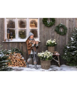 Van Der Leeden Rattan-Pflanzkorb, Grau-braun -Gartenmöbel 4111183 WE MO 020 RattanPflanzkorbgraubraun