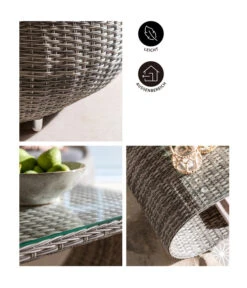 Dehner Geflechtlounge Avani, 4-teilig -Gartenmöbel 4209987 WE IG 001 DehnerGeflechtloungeAvani