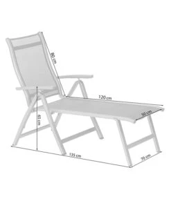 Dehner Gartenliege Chicago, Ca. B70/H72/T180 Cm -Gartenmöbel 4210258 WE FS 001 SkizzeLiegeChicagoNE