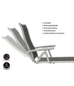 Dehner Gartenliege Chicago, Ca. B70/H72/T180 Cm -Gartenmöbel 4210258 WE IG 001 DehnerGartenliegeChicago