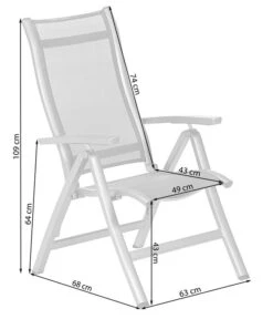 Dehner Klappsessel Chicago, Hochlehner 15 Dehner Klappsessel Chicago, Hochlehner -Gartenmöbel 4210316 WE FS 001 SkizzeKlappsesselChicago