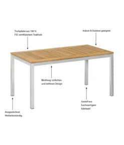 Dehner Gartentisch Toulouse, Ca. B152/H75/T90 Cm 18 Dehner Gartentisch Toulouse, Ca. B152/H75/T90 Cm -Gartenmöbel 4210613 WE IG 001 TischToulouse