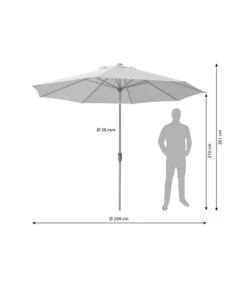 Dehner Schirm Milos, Rund, Ca. Ø294 Cm 17 Dehner Schirm Milos, Rund, Ca. Ø294 Cm -Gartenmöbel 4211819 WE BG 001 SchirmMilosHellbraun