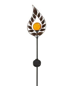 Dehner Solar-Dekostab Arian, Ca. H130 Cm, Metallic-braun/orange