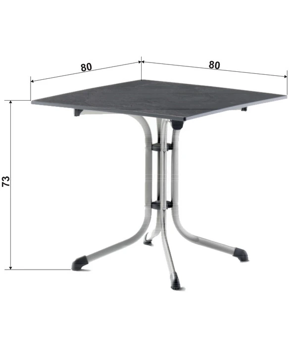 Sieger Klapptisch Boulevard Vivodur®, Ca. B80/H73/T80 Cm 4 Sieger Klapptisch Boulevard Vivodur®, Ca. B80/H73/T80 Cm – Bild 2