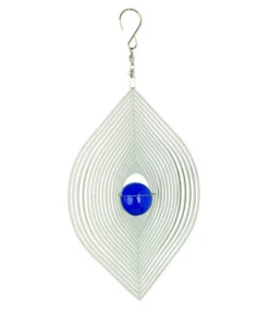 NATURE'S MELODY Windspiel Cosmo Katzenauge, 16,5 X 4,5 X 33 Cm, Silber/blau