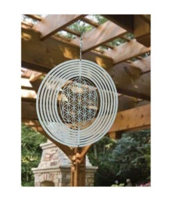 NATURE'S MELODY Windspiel Cosmo Blume Des Lebens, Ø 20 X 29,3 Cm, Silber -Gartenmöbel 4304549 WE MO 001 WindspielCosmoBlumedesLebensWindfang