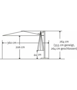 Schneider Ampelschirm Rhodos Twist Woody, Anthrazit, Rechteckig, Ca. B300/T360 Cm -Gartenmöbel 4355640 WE DE 001 RhodosTwistWoody
