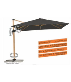 Schneider Ampelschirm Rhodos Twist Woody, Anthrazit, Rechteckig, Ca. B300/T360 Cm -Gartenmöbel 4355640 WE DE 003 RhodosTwistWoody