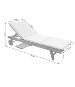 Dehner Rollliege Ravenna, Ca. B70/H89/T200 Cm -Gartenmöbel 4407086 WE BG 001 RollliegeRavenna