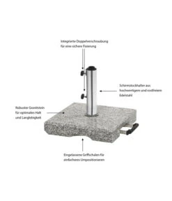 Dehner Granit-Schirmständer -Gartenmöbel 4409991 WE IG 001 SchirmstaenderEckig