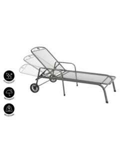 MWH Gartenliege Savoy, Ca. B81/H52/T187 Cm -Gartenmöbel 5312897 WE IG 001 MwhGartenliegeSavoyMetLiegeSavoyEGrau