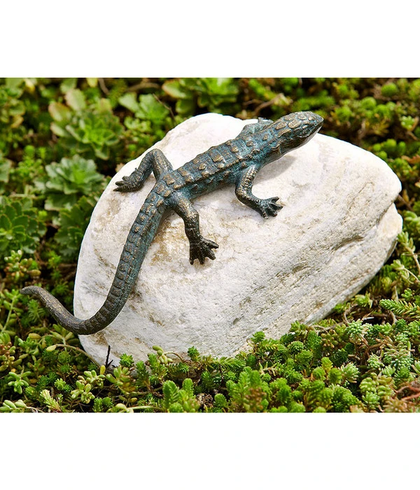 Rottenecker Bronzefigur Eidechse Auf Flusskiesel 4 Rottenecker Bronzefigur Eidechse Auf Flusskiesel – Bild 2