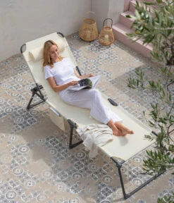 Dehner Gartenliege Mallorca, Ca. B71/H106/T227 Cm -Gartenmöbel 6635163 WE MO 001 LiegeMallorcaVanilla