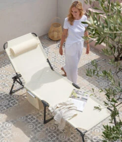 Dehner Gartenliege Mallorca, Ca. B71/H106/T227 Cm -Gartenmöbel 6635163 WE MO 002 LiegeMallorcaVanilla