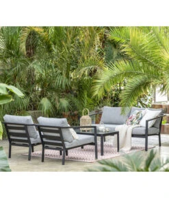 Dehner Alu-Lounge New York, 4-teilig -Gartenmöbel 6670954 WE MO 001 DehnerAluLoungeNewYork