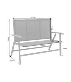 Dehner Klappbank Colmar, 2-Sitzer 8 Dehner Klappbank Colmar, 2-Sitzer -Gartenmöbel 6701692 WE FS 002 KlappbankColmarSkizzeNEU