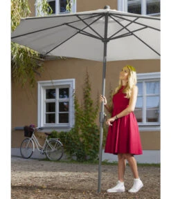 Dehner Schirm Milos, Rund, Ca. Ø294 Cm 15 Dehner Schirm Milos, Rund, Ca. Ø294 Cm -Gartenmöbel 6702864 WE MO 001 SchirmMilosHellgrauNeu