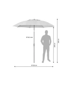 Dehner Sonnenschirm Paros, Rund, Ca. Ø250 Cm 13 Dehner Sonnenschirm Paros, Rund, Ca. Ø250 Cm -Gartenmöbel 6703045 WE BG 001 schirmparos250cmHellgrau