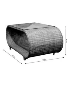 Dehner Geflechtlounge Avani, 4-teilig -Gartenmöbel 6704340 WE BG 003 FlechtloungeAvaniTisch