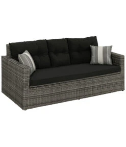 Dehner Flecht-Truhenbank Föhr, 3-Sitzer -Gartenmöbel 6704795 WE FS 002 TruhenbankFoehrNeu