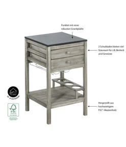 Dehner Schubladenschrank Southampton, Ca. B50/H90/T50 Cm -Gartenmöbel 6713739 WE IG 001 SchrankSouthamptonGrauNEU