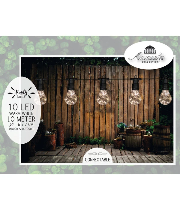 LED-Partylichterkette, Weiß/gold, 10 LEDs 5 LED-Partylichterkette, Weiß/gold, 10 LEDs – Bild 3