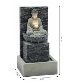 Dehner Polyresin-Gartenbrunnen Buddha, Ca. B35/H64/T32 Cm -Gartenmöbel 6742936 WE BG 001 BrunnenBuddhaNEU