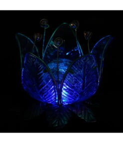 Dehner Solar-Lotus, Ca. Ø18/H17 Cm -Gartenmöbel 6868855 WE MO 003 DehnerSolarLotusBlueGlass