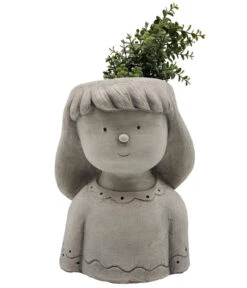 Dehner Magnesia-Topf Kopf Mädchen, Ca. H33,5 Cm