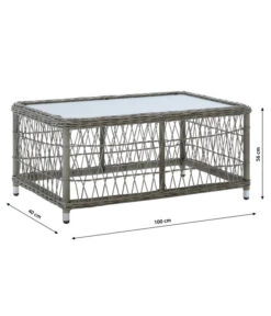 Dehner Geflechtlounge Santos, 4-teilig 22 Dehner Geflechtlounge Santos, 4-teilig -Gartenmöbel 6875074 WE BG 003 LoungeSantosNEU