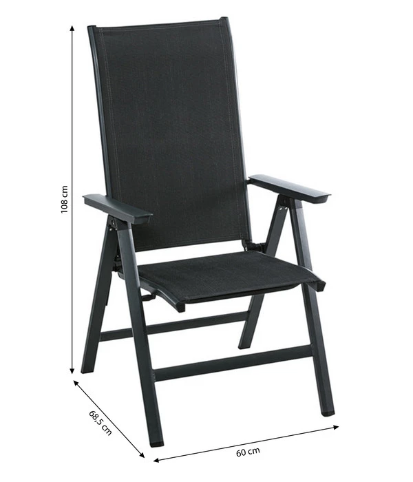 Dehner Klappsessel Cleveland, Dunkelgrau 8 Dehner Klappsessel Cleveland, Dunkelgrau – Bild 6