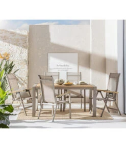 Dehner Klappsessel Cleveland, Hellbraun -Gartenmöbel 6895387 WE MO 001 GruppeClevelandWoodNEU 1