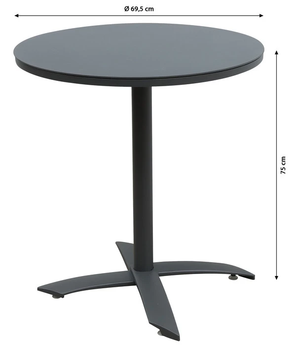 Dehner Klapptisch Riverside, Ca. Ø69,5/H75 Cm 4 Dehner Klapptisch Riverside, Ca. Ø69,5/H75 Cm – Bild 2