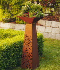 Ferrum Rost-Säule Trapez Strohblume -Gartenmöbel 6911440 WE MO 001 SaeuleTrapezStrohblume