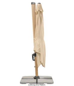 Schneider Ampelschirm Rhodos Twist Woody, Quadratisch, Ca. B300/T300 Cm -Gartenmöbel 6953467 WE DE 006 SchneiderAmpelschirmRhodosTwistWoodynatur