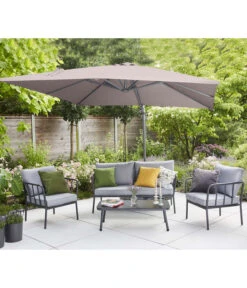 Siena Garden Ampelschirm California N+, Quadratisch, Ca. B300/300 Cm -Gartenmöbel 6987960 WE MO 001 SienaGardenAmpelschirmCaliforniaN300x300cmTaupe